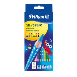 Pelikan Colour Pencil Silverino Triangular 12 pieces Full Size