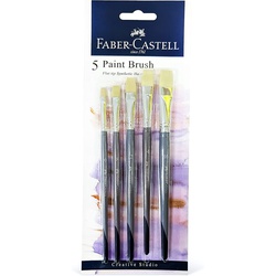 Faber Castell Synthetic Brush Flat 5 pieces Assorted