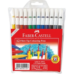 Faber Castell Pen Fibre Tip Colour Markers 12 pieces