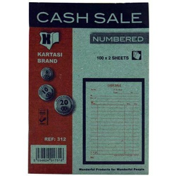 Cash Sale Book Numbered Ref312