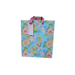 Gift Bag Bird sat on Flowers Medium