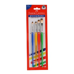 Faber Castell Brush Synthetic Tri-Grip Flat set 4pieces