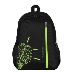Faber Castel School Bag L Neon Green Brain 12yrs+