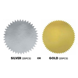Notarial Seals 25 pcs Gold / Silver