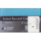 Ruled Record Cards 5x3 Blue