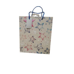 Gift Bag Stars Kraft Medium