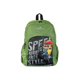 Faber Castel School Bag S Speed Monster Green 6yrs+