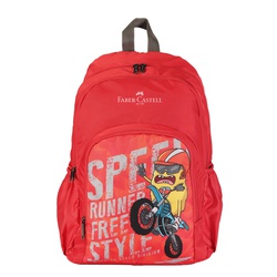 Faber Castell School Bag S Speed Monster Red 6yrs+