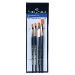 Faber Castell Brush Synthetic Hair Flat set 4 pieces