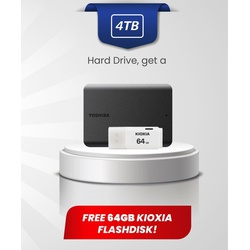 Toshiba Canvio Basics 4TB 2.5" External Hard Drive USB 3.2(Free 64GB Flashdisk)