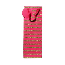 Gift Bag Pink & Gold Glitter Bottle 26667-4