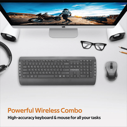 Promate Ergonomic Multimedia Wireless Keyboard & Mouse Combo