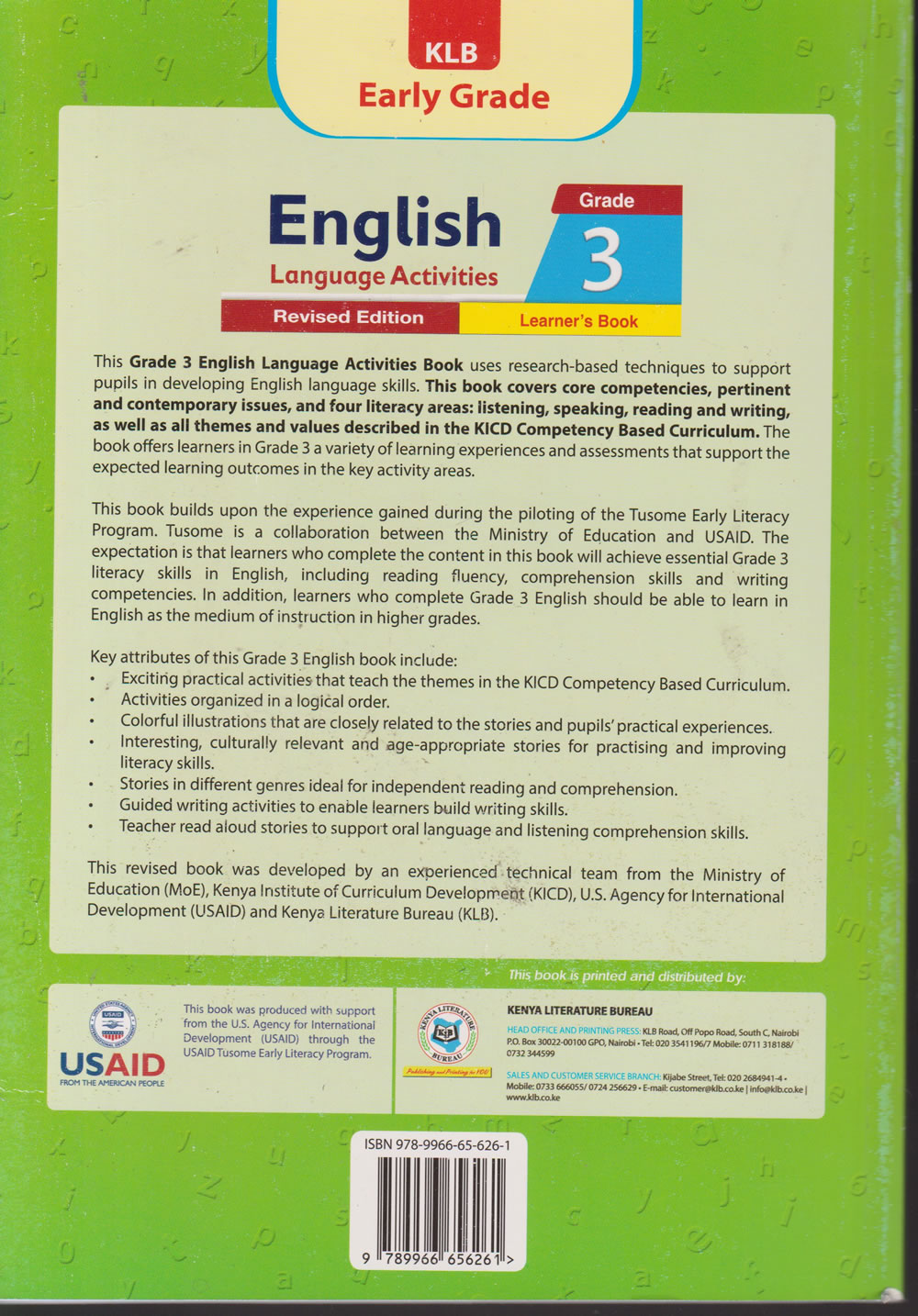 KLB Early Grade English Language Activities Grade 3 Text Book Centre