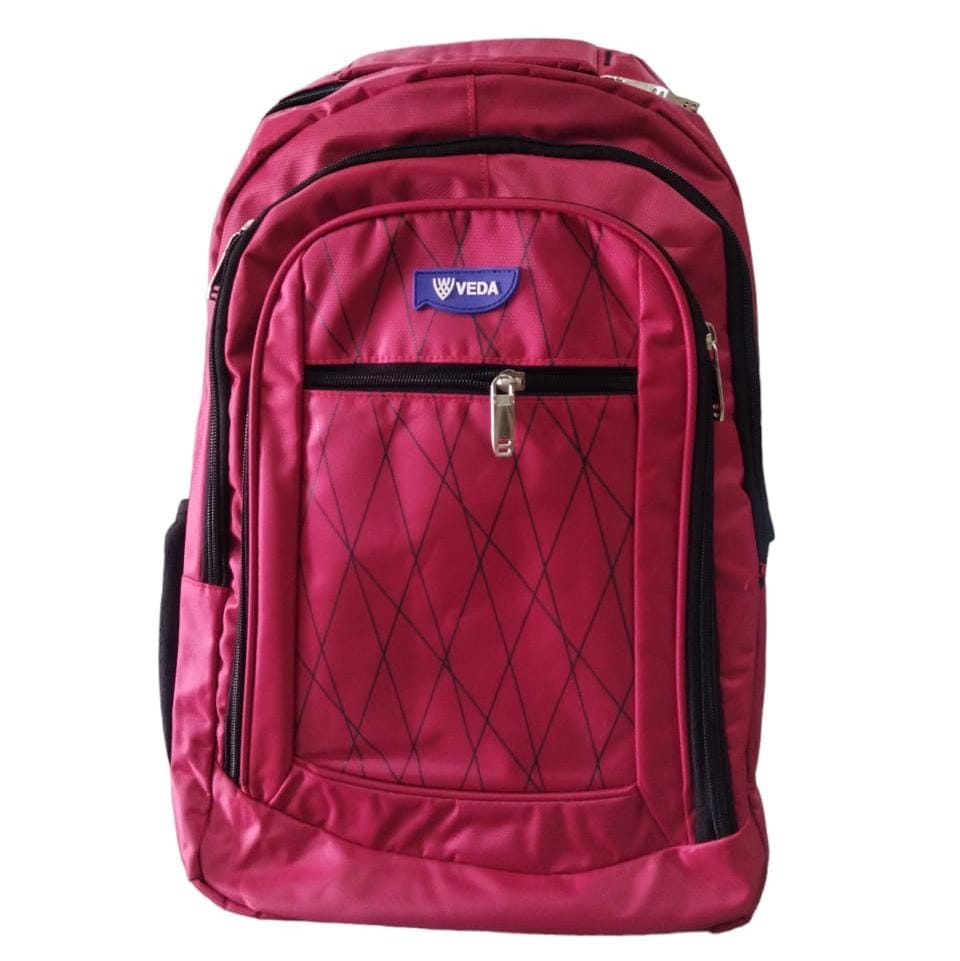 Veda School Bag Assorted Red & Navy Blue | Text Book Centre