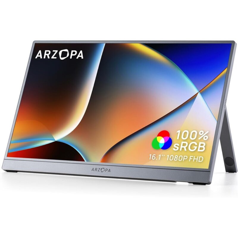 Text Book Centre - ARZOPA 16.1" Portable Monitor Gray 60Hz - Z1C